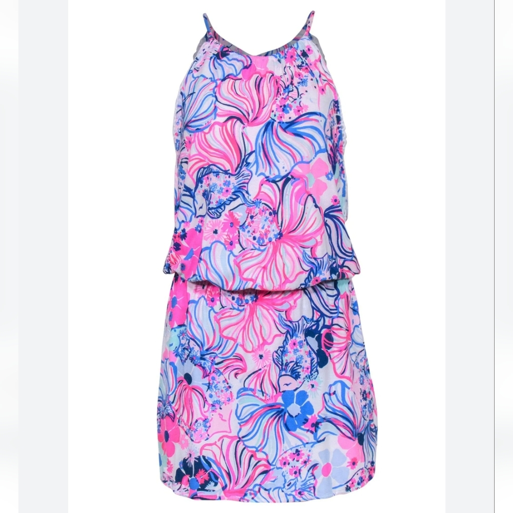 Lilly Pulitzer Pink and Blue Floral Dress